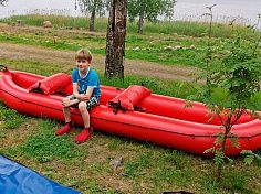 Фотография "ВАТЕРФЛАЙ-2" - надувная двухместная байдарка с надувным дном с самоотливом для сплава по бурной воде, экспедиций, морю, Рафтинга из ПВХ (PVC) ТаймТриал