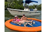 Фотография "SUNCHILL" - надувная круглая платформа с сеткой для отдыха на воде из AIRDECK (DWF, DROP STITCH) ТаймТриал