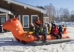 Фотография "ОЛЕНЬ-ДАБЛ" - надувные зимние, водные сани дубль-банан для катания за снегоходом, квадроциклом, катером из ПВХ (PVC) ТаймТриал